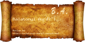 Balatonyi Aurél névjegykártya